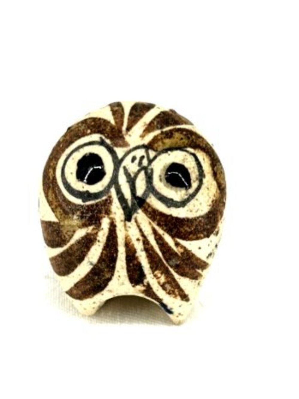 Tonala Pottery Small Owl Figurine Mini Mexican Folk Art Pottery 1 3/8" Tall